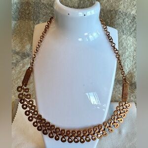 Vintage Copper Chainmail Bib Choker Statement Necklace